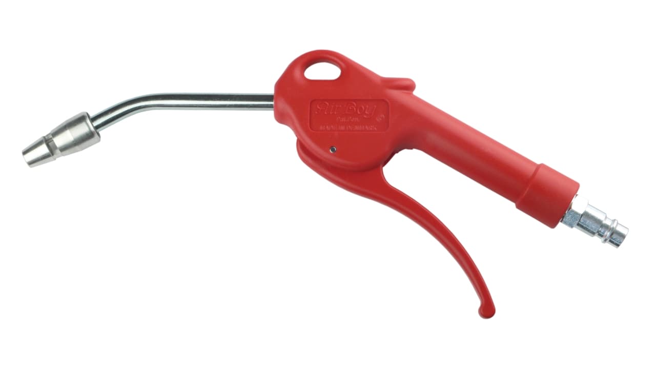 Pistol de suflat cu aer comprimat JWL TURBO, Ø8mm, țeavă îndoită, cu duză ByPass, complet cu racord, max 16 bar, ELMAG