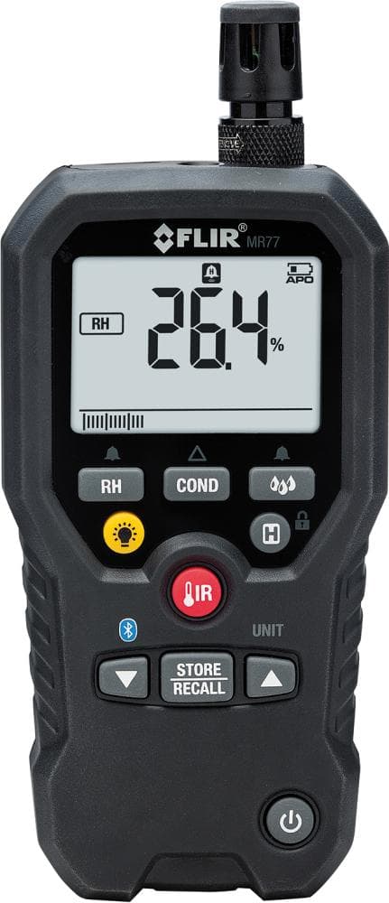 Contor de umiditate FLIR MR77 cu Bluetooth, senzori înlocuibili și termometru IR