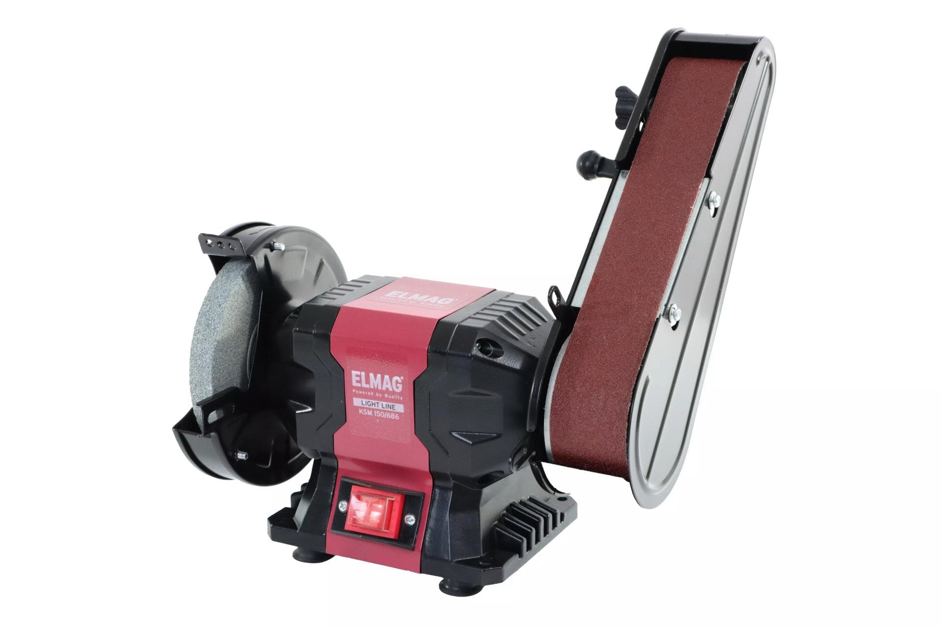 Polizor combinat KSM 150/686, piatră abrazivă 150x20 mm, bandă abrazivă 686x50 mm, 250W, 230V, ELMAG