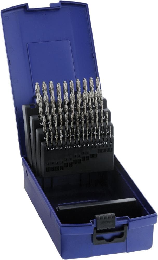 Set burghie HSS, 50 buc, 1-5.9 mm, increment 0.1 mm, DIN 338 N, FORUM