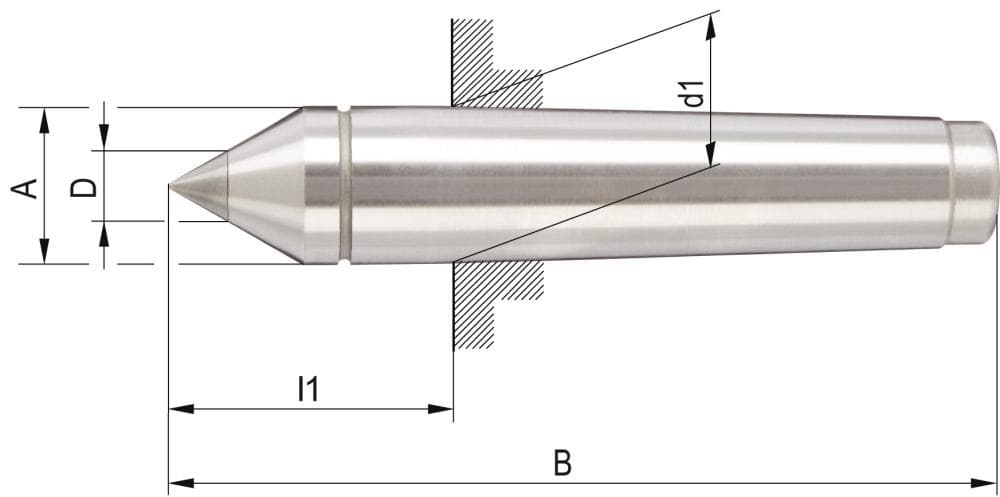 Vârf de centrare fix, din carbură, tip 667, MK2, A36, Ø18mm, DIN 806, 17171, RÖHM