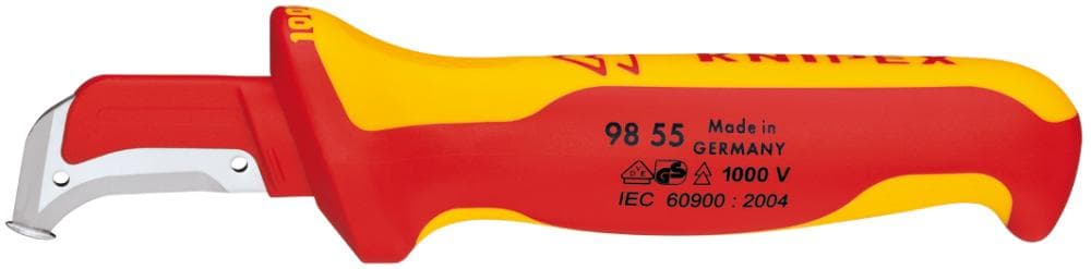 Cuțit VDE pentru dezizolat cabluri, 155 mm, lamă 38 mm, 98 55, KNIPEX