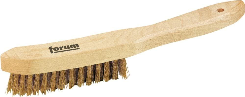 Perie de sârmă din alamă ondulată, 2 rânduri sârmă 0.3mm, 295/145mm, FORUM