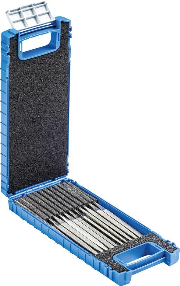 Set pile ac diamantate Nr. DF4211 D126, 11 buc, 140/70 mm, coadă Ø 3 mm, granulație medie D126, PFERD