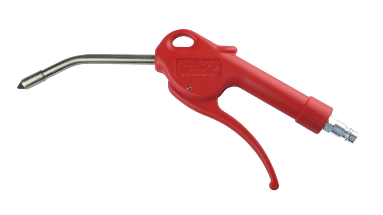 Pistol de suflat cu aer comprimat JWL SUPER-SILENT, Ø6mm, țeavă îndoită din inox, complet cu racord, max 12 bar, ELMAG