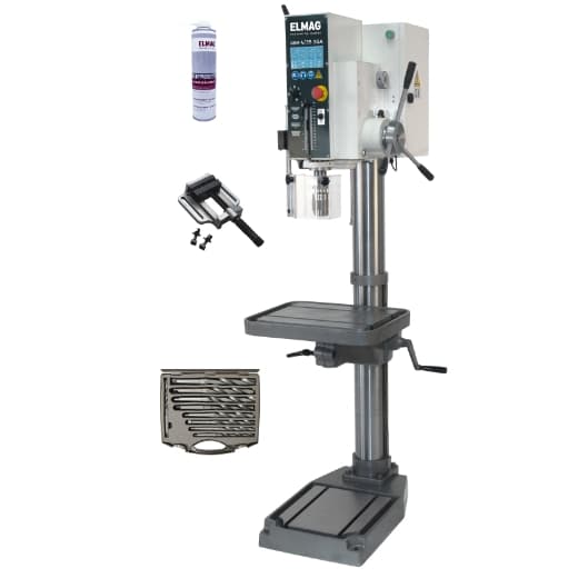 Mașină de găurit cu coloană și angrenaj GBM 4/35 SGA, max. 35 mm în oțel, MK4, 400 V, 1500/1800W + accesorii, ELMAG
