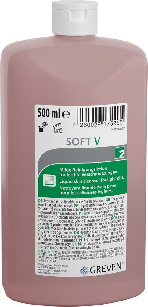 GREVEN SOFT V 500 ml loțiune de curățare a pielii, flacon rigid, blândă, Greven