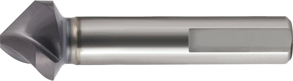 Teșitor conic SpyroTec HSS-E, 90°, TiAlN, tăiș convex, coadă cu 3 fețe plate, Ø 6.3 mm, GÜHRING
