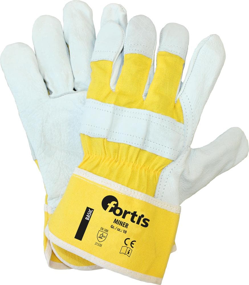 Mănuși de protecție din piele de vacă Miner, FORTIS