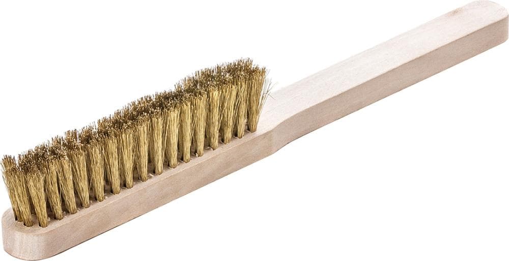 Perie de sârmă din alamă, 4 rânduri de 0.15 mm ondulată, 225/110 mm, Lessmann