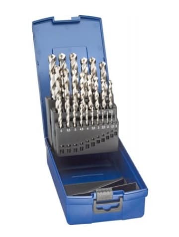 Set burghie HSS-Co5 rectificate, DIN 338, tip N, 1-5,9 mm, pas 0,1 mm, 50 buc, FORTIS