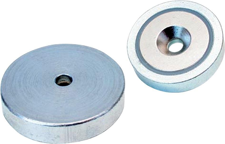 Magnet plat neodim cu găuri de trecere și contrafiletare, Ø 16 mm, 75N, BELOH