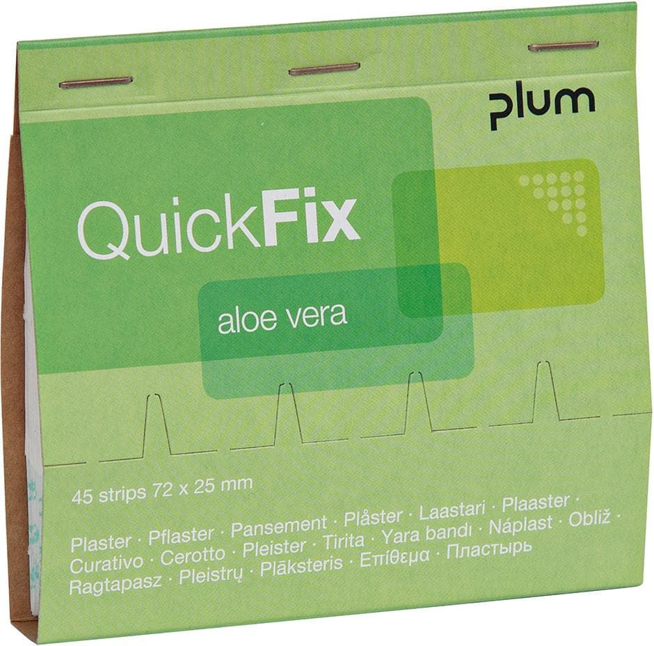 Pachet de reumplere QuickFix Aloe Vera cu 45 plasturi 7,2 x 2,5 cm, PLUM