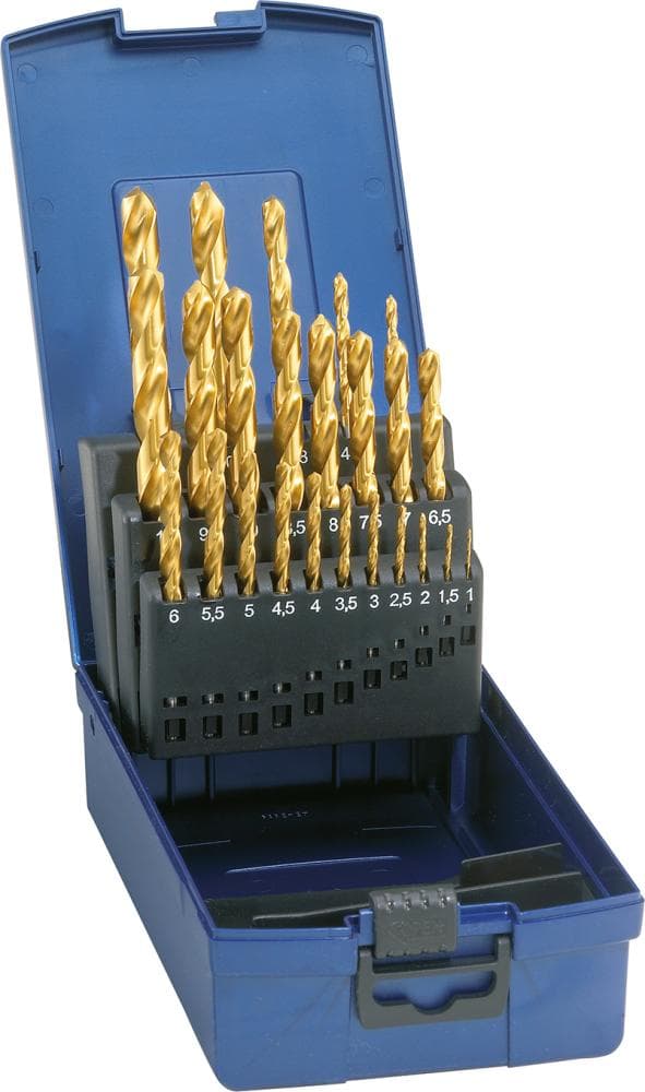 Set burghie HSS rectificate, 24 buc, 1-10.5 mm, pas 0,5 mm + BT, DIN 338N, TiN, FORUM