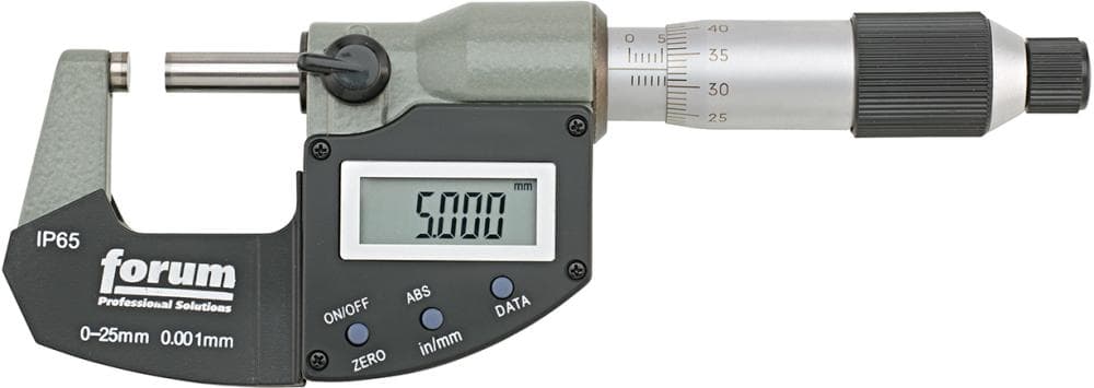 Micrometru digital pentru exterior 0-25 mm, IP65, DIN 863, FORUM