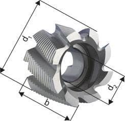 Freză cilindro-frontală HSS Co8%, 40x32 mm, 7 dinți, DIN 1880HR, FORUM