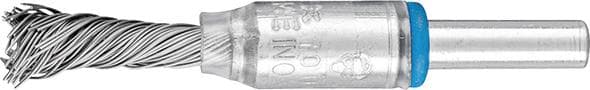 Perie de sârmă din inox, tip pensulă, cu coadă 6 mm, diam. 10 mm, sârmă 0.2 mm răsucită, PFERD