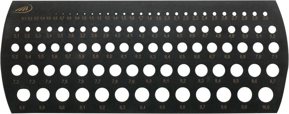 Dispozitiv de măsurare a găurilor milimetrice 0,1-10 mm, 100 găuri, HELIOS PREISSER