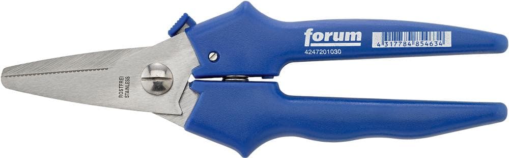 Foarfecă combinată, inox, lamă dreaptă 190 mm, FORUM
