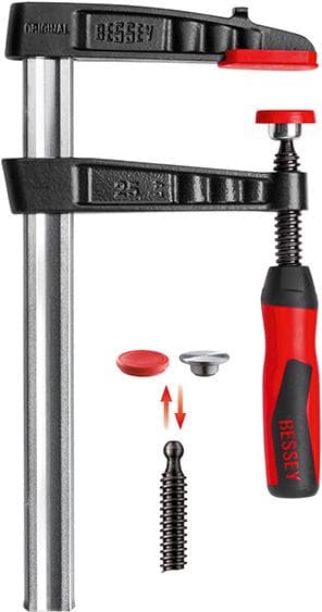 Clemă cu șurub din fontă maleabilă cu mâner 2 componente 100x50mm /15x5mm, BESSEY