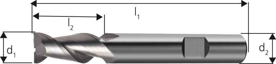 Freză cilindro-frontală lungă, carbură monobloc, pentru aluminiu, 3mm, 2 tăișuri, DIN 6527K, FORUM