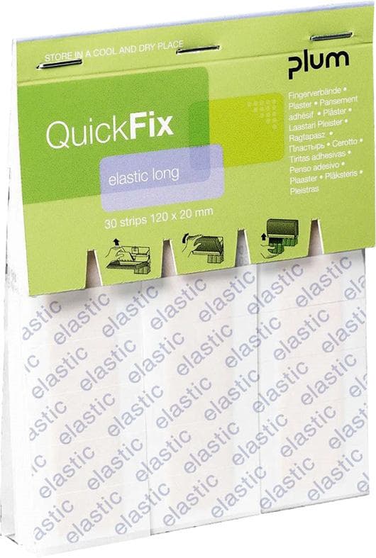 Pachet de reumplere QuickFix Elastic Long cu 30 plasturi, PLUM
