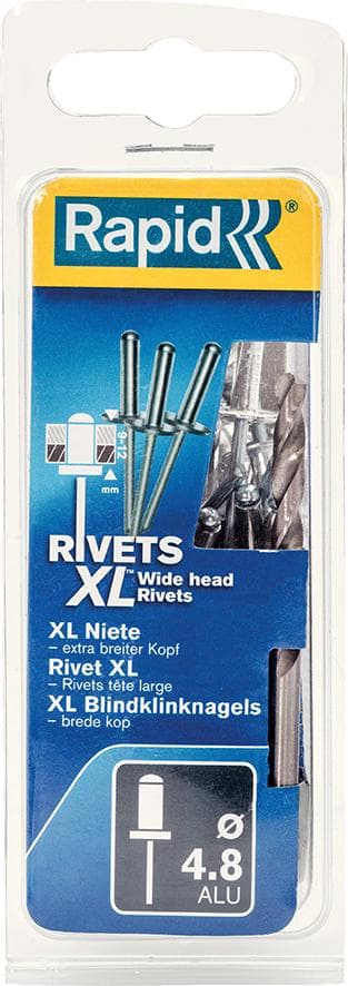 Nit orb cu cap rotund Ø 4,8 x 16 mm + burghiu, 40 buc, blister, Rapid