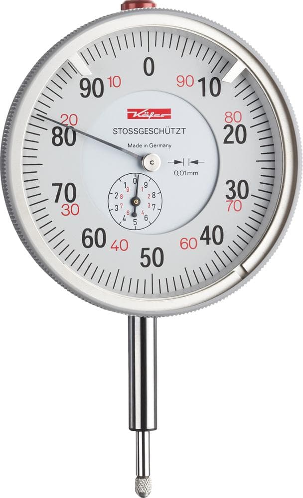 Ceas comparator cu diametru mare 0-10 mm, cardan 80 mm, citire 0,01 mm, Käfer