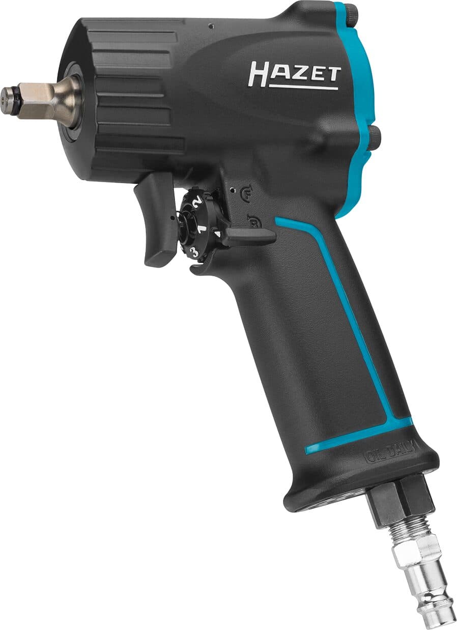 Pistol de impact pneumatic extra scurt 3/8", cuplu 461 Nm, 6500 rotații/min, Hazet