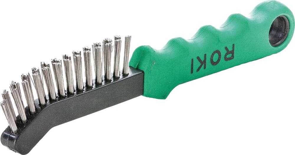 Perie de sârmă din inox V2A pentru etriere, 2 rânduri sârmă 0.35mm dreaptă, tare, 225/90mm, Lessmann