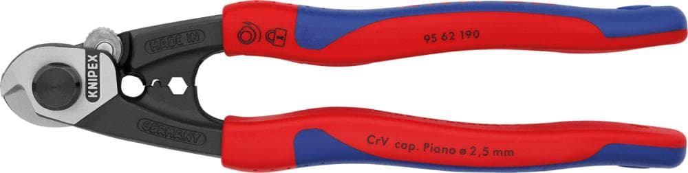 Foarfecă de tăiat cabluri, 190 mm, secțiune conductor Ø 2.5 mm, 95 62 190, KNIPEX